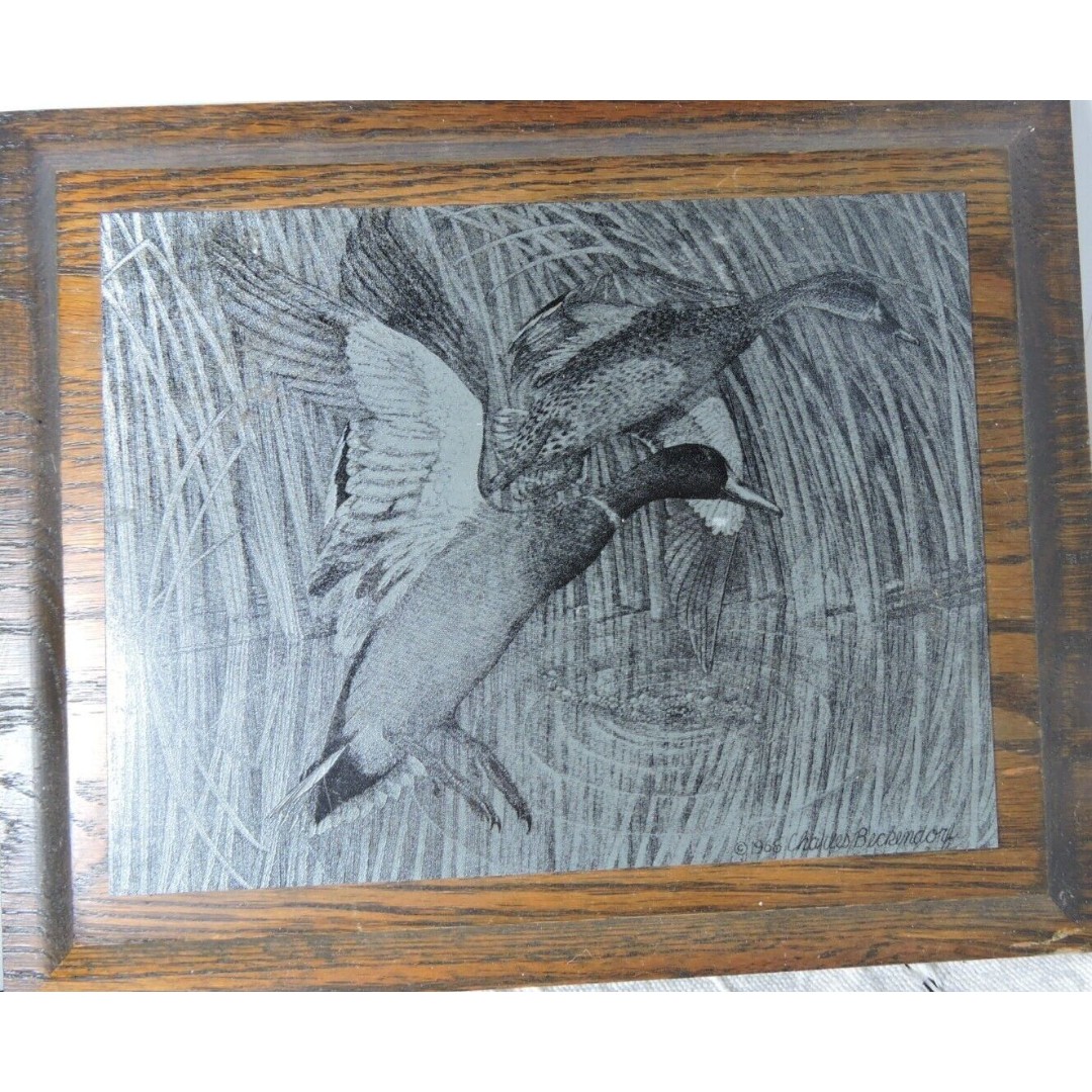 Iminac, inc Mallard Duck Etching by charles Beckendorf 1968