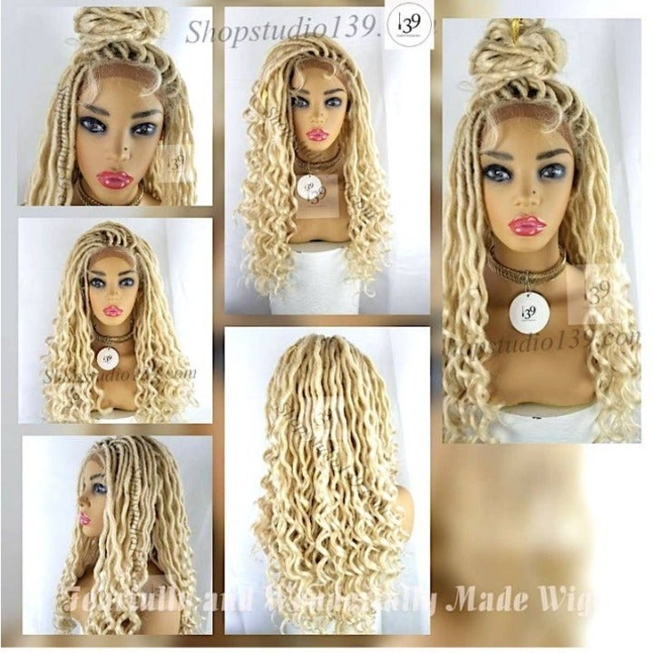 Celebrity blonde dread twist human wig