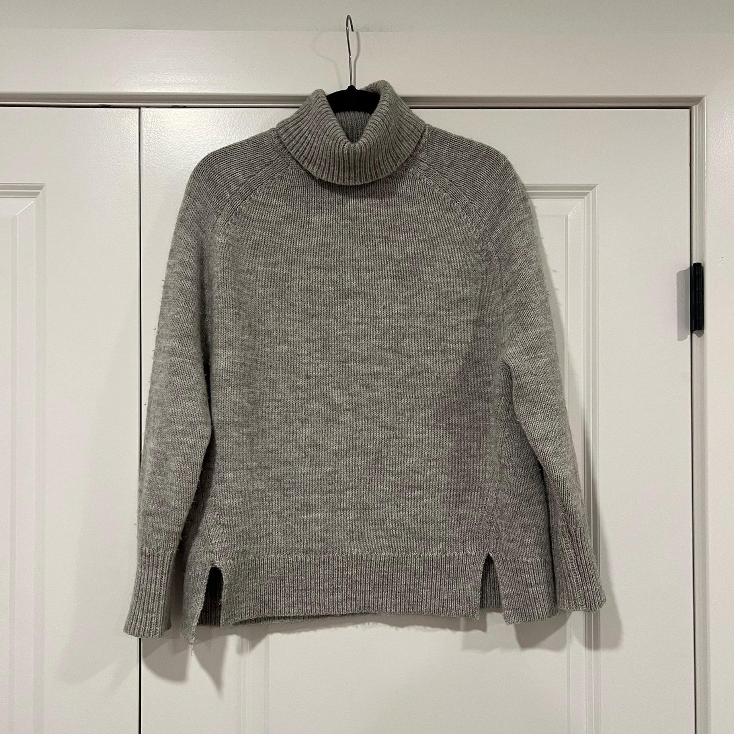 J Crew Women's Grey Wool Alpaca Turtleneck Sweater Size Small