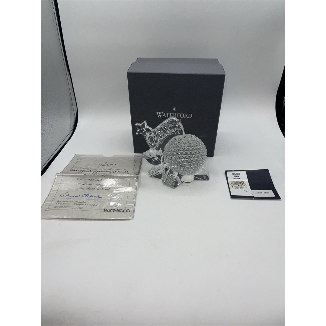 Waterford Crystal Disney World Epcot Spaceship Earth 2000 signed by Gene Oshea