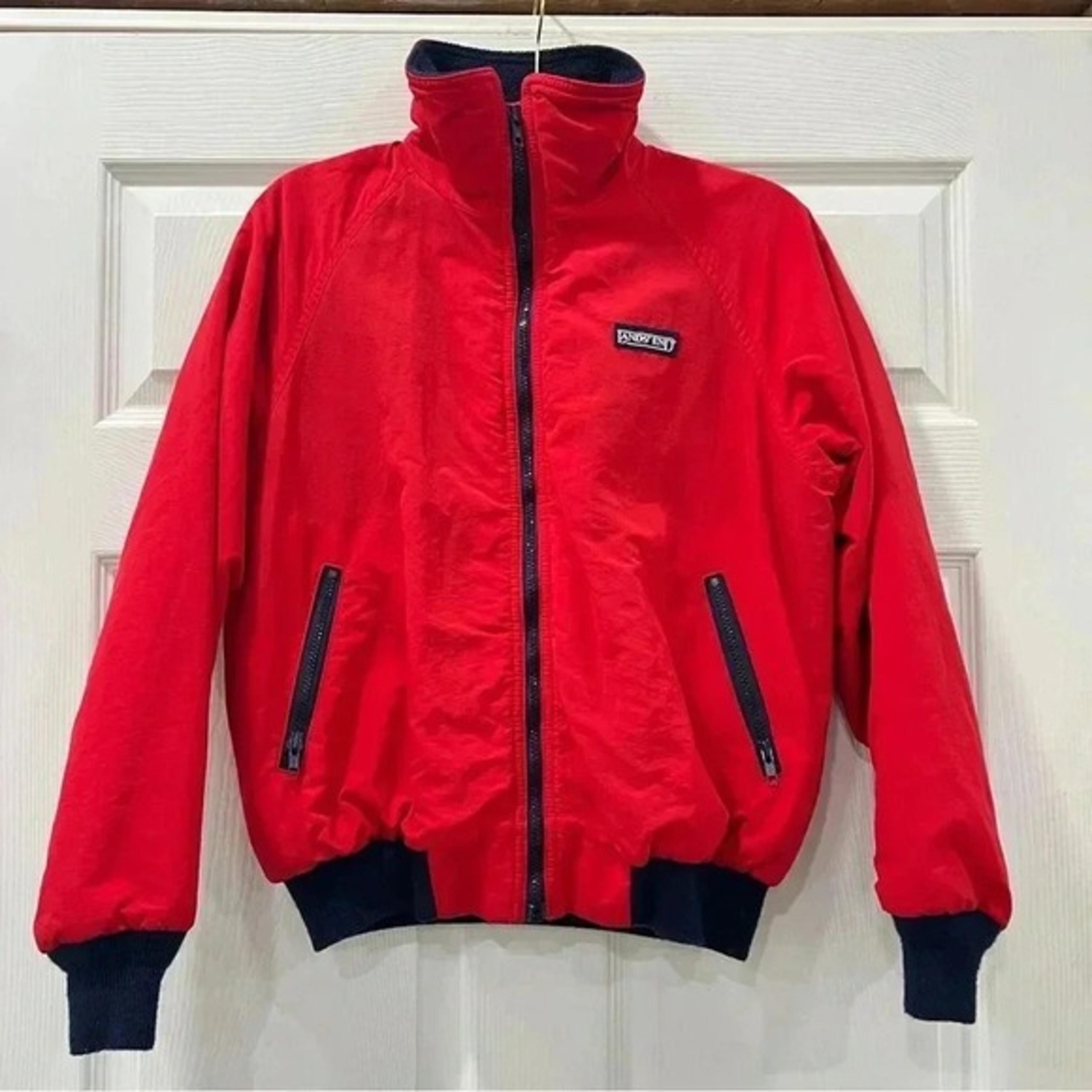 Lands End Womens Red Zip Up Jacket Size Medium