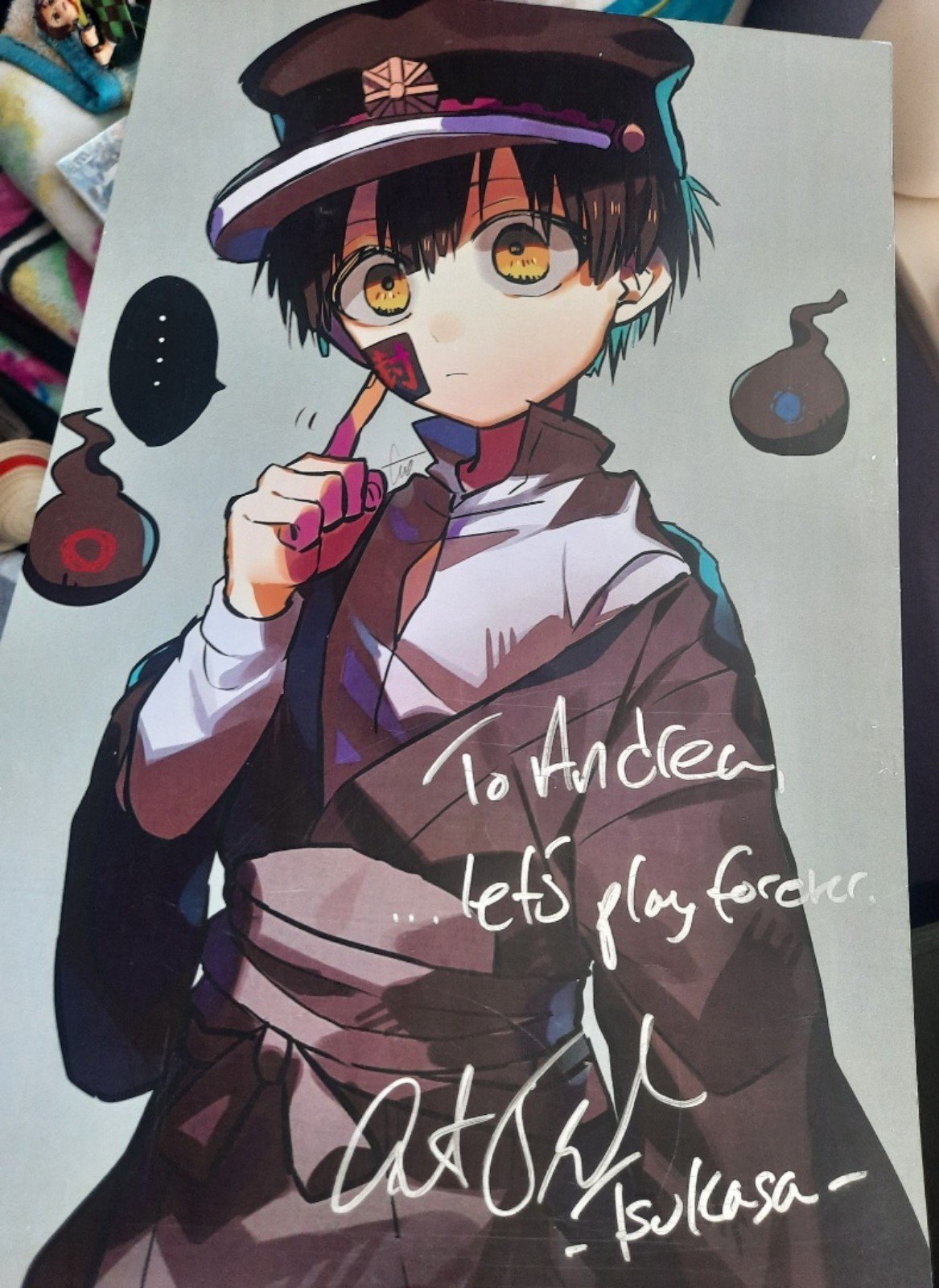 Tsukasa Yugi Signed Poster From Toilet Bound Hanako Kun (READ DESCRIPTION)