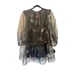 Designer Cynthia Rowley Grace Organza Black Mini Dress w/ Sheer Overlay - Large