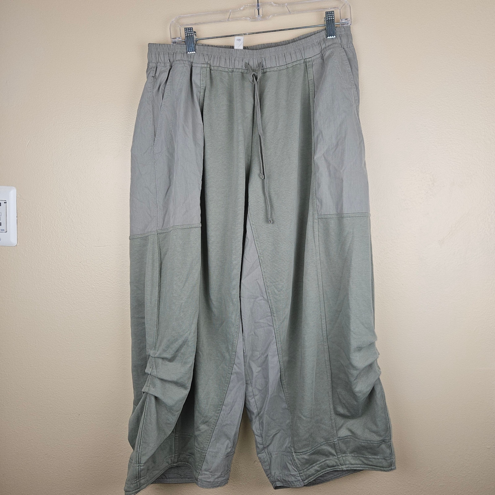 Daily Practice By Anthropology Crop Wide Leg Boho Comfy Green Pants