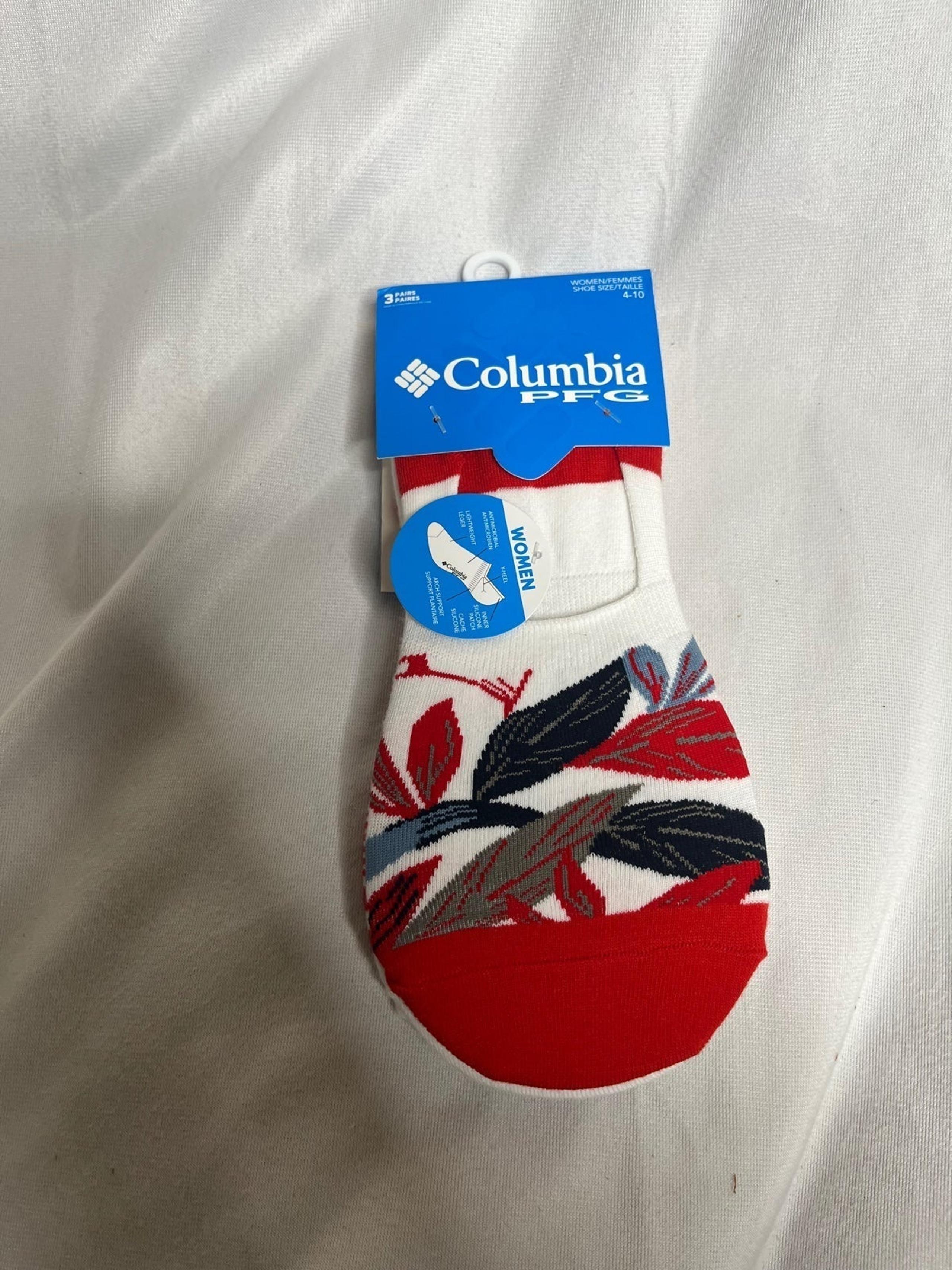 Columbia Nautical PFG Liner No Show Socks 3/Pairs Size 4-10 Women's NEW