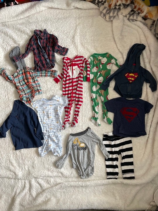 Bundle Lot Baby Boys Clothes 3 months to 24 months Mixed Brands Pajamas Jackets