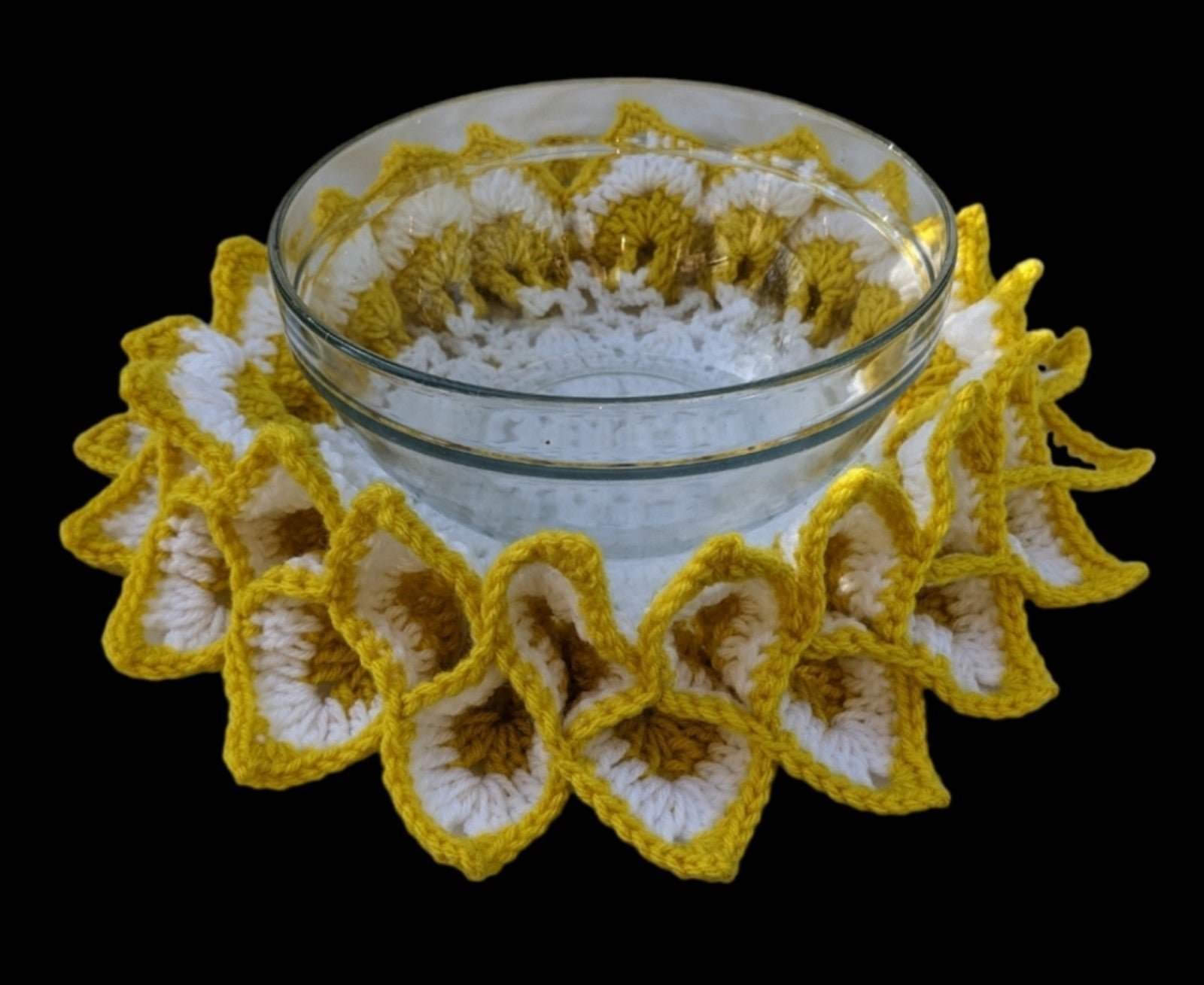 Flower Petals Doily Bowl Centerpiece Handmade