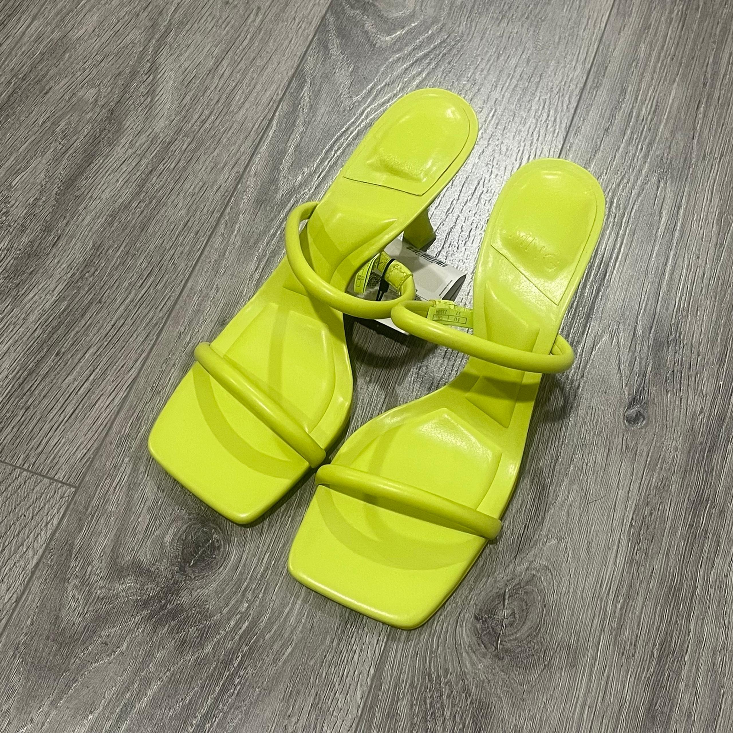 MANGO Strappy Square Toed Heeled Sandals