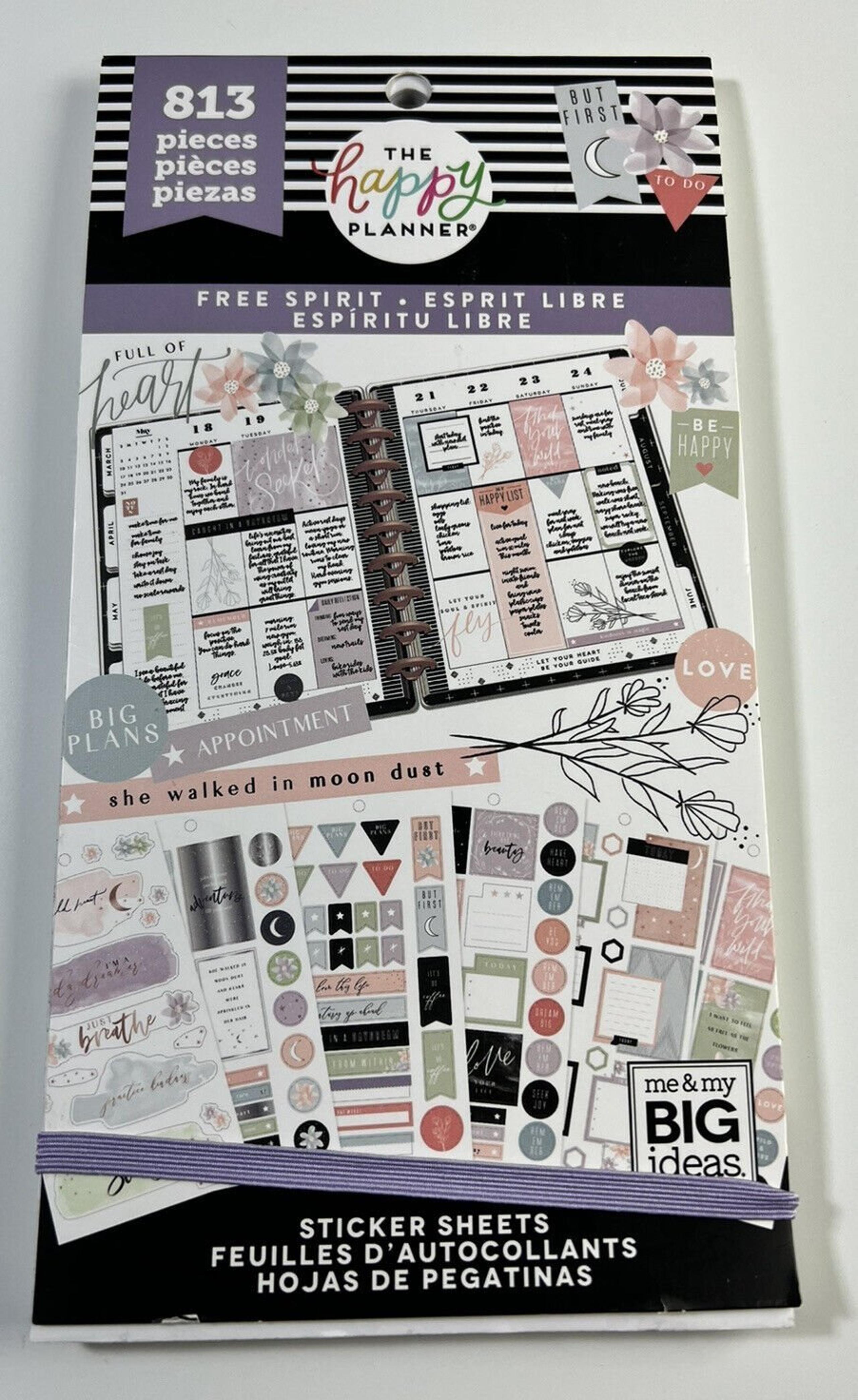 The Happy Planner Value Sticker Book Free Spirit 813 Pieces Brand New