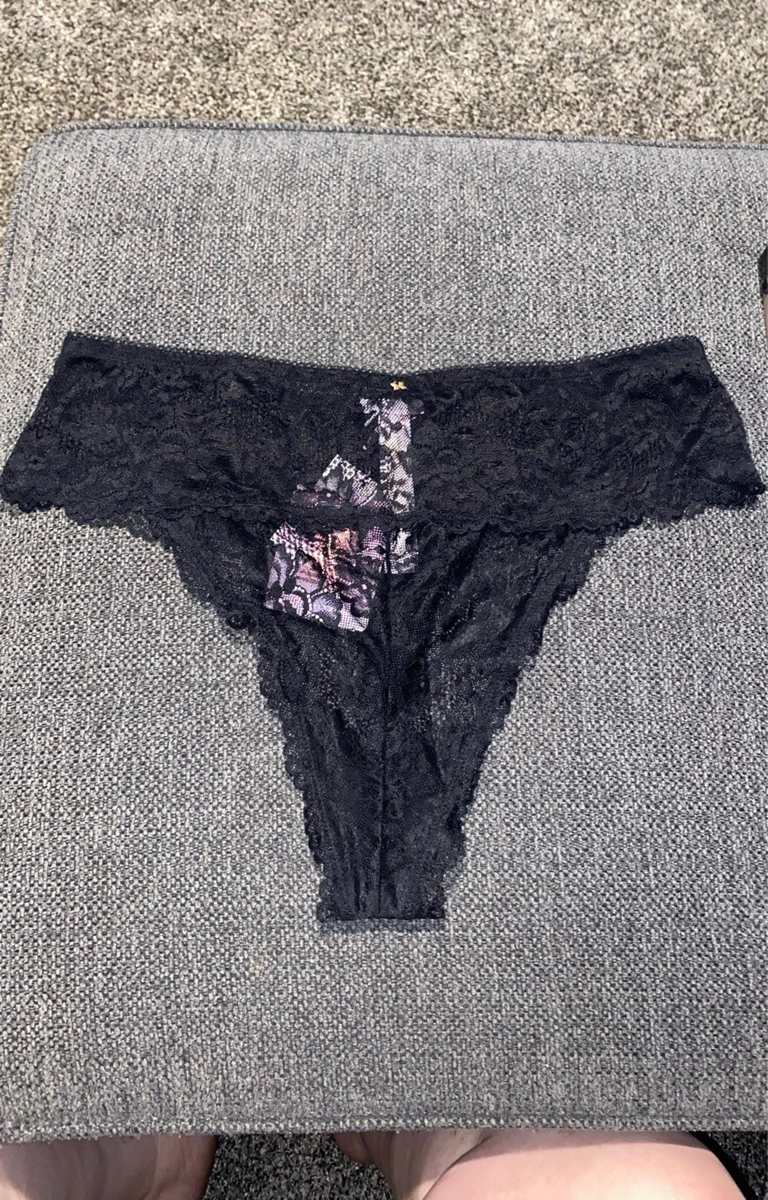 Savage x Fenty Black Lace Thong
