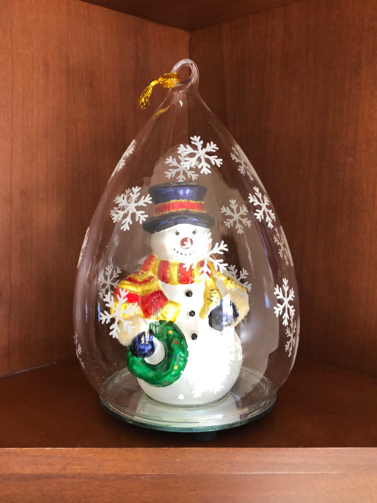 Sorelle Snowman Changing Colors Blown Glass