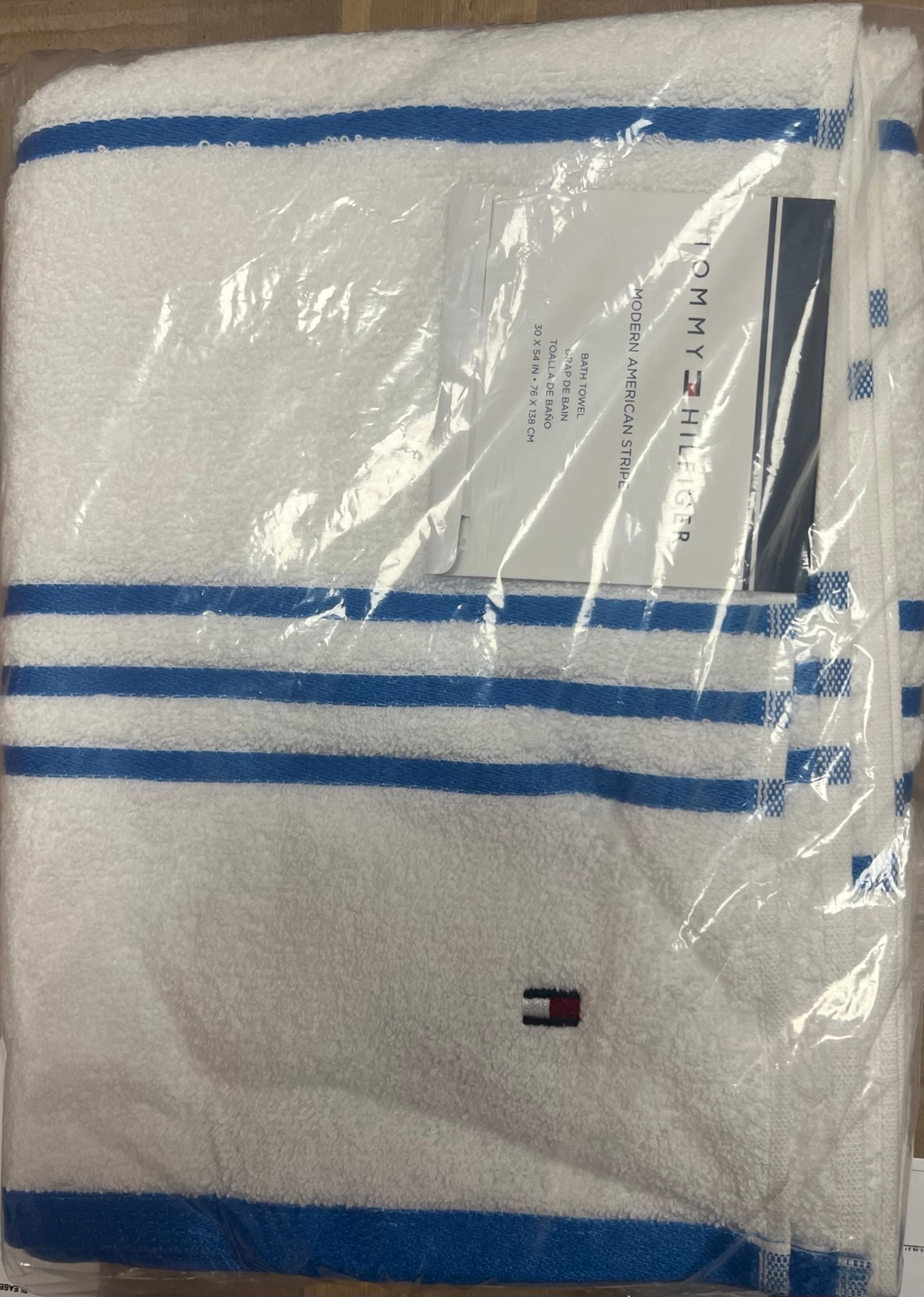 white and blue Towel 30x54 - Tommy Hilfiger
