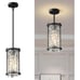 Dining Room Light Fixture Semi Flush Mount Crystal Chandelier Black Metal