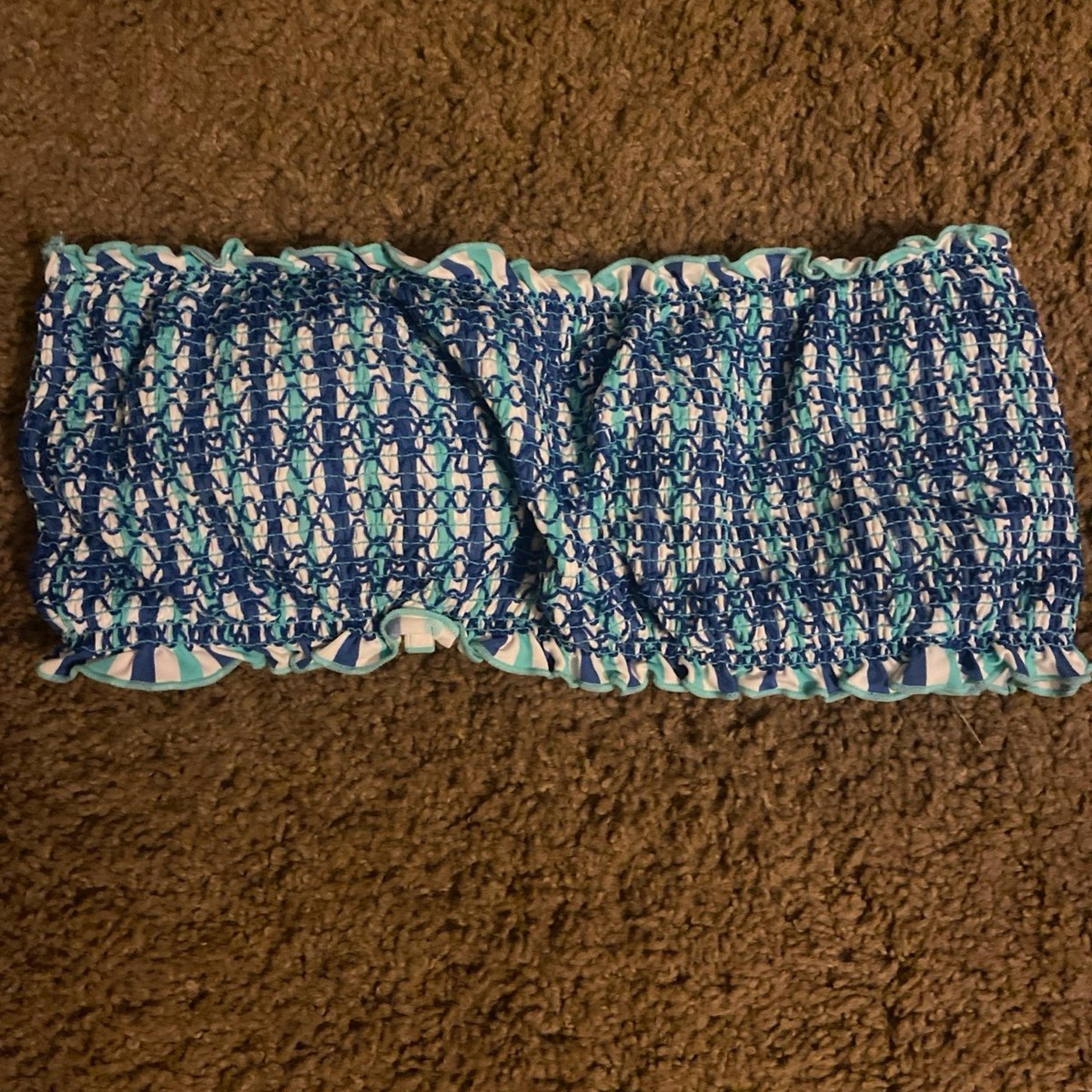 Vineyard Vines XS smocked Bandeau bikini top