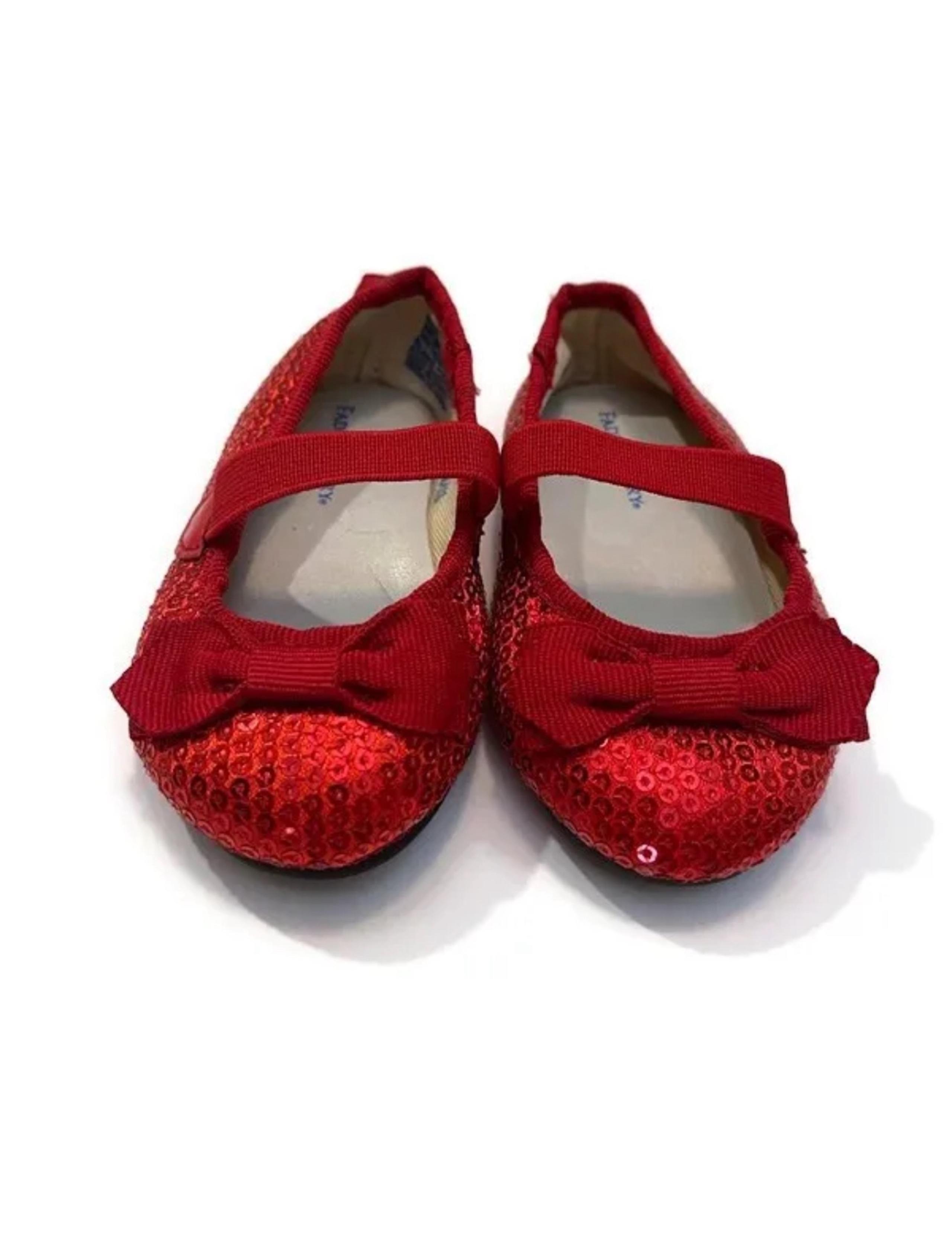 Faded Glory Red Sequin Slip On Mary Jane Shoes Baby Girl Size 2