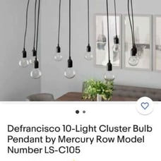 10 light cluster bulb pendant