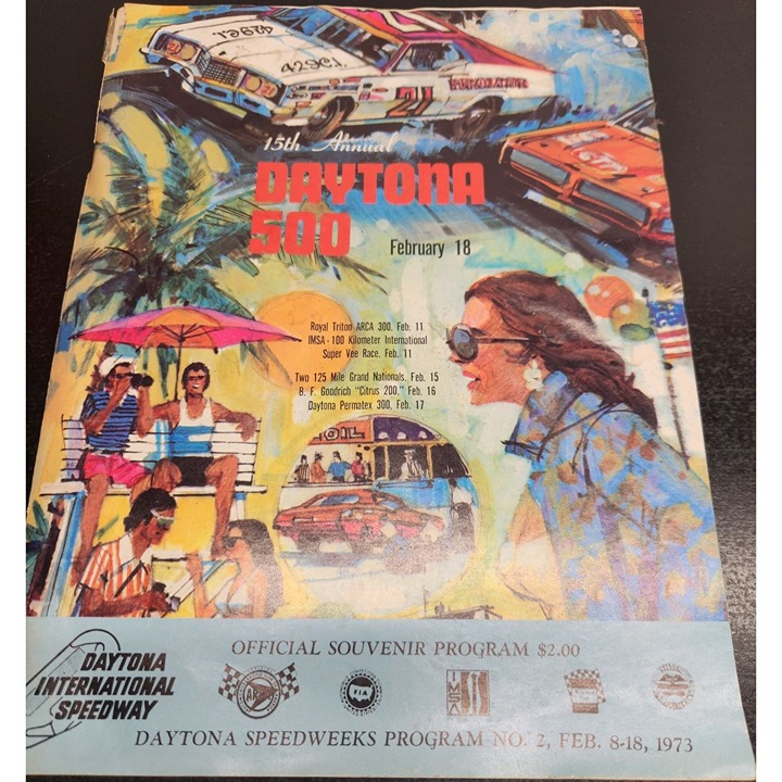 15th Annual Daytona 500 Official Souvenir Program 1973 With Pepsi Ad