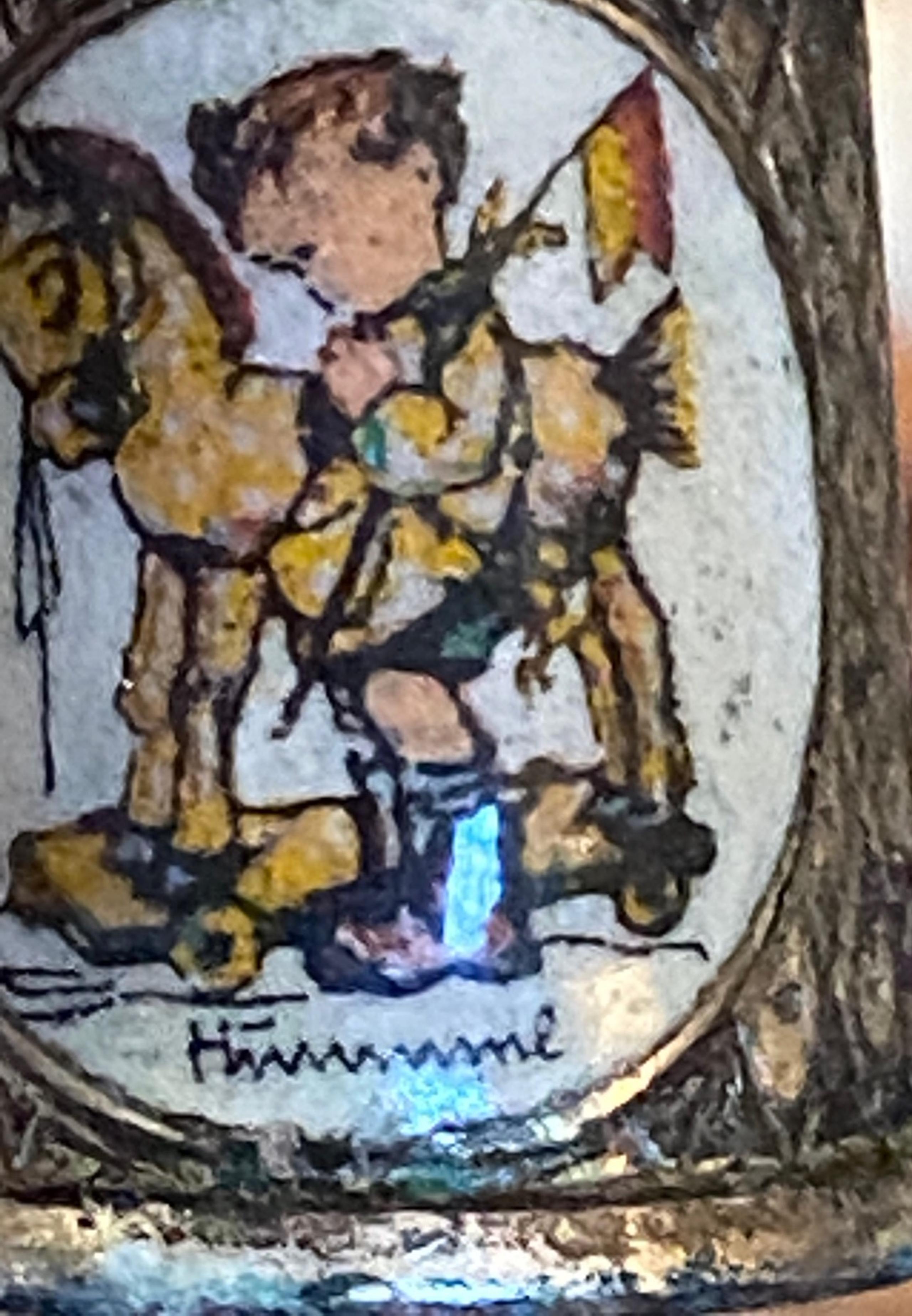 M.J. HUMMEL COLLECTABLE SILVER PLATED VERSILBERT THIMBLE ROCKING HORSE BOY