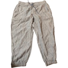 Athleta Cabo Linen Jogger Chambray Blue Size 18 Drawstring Waist