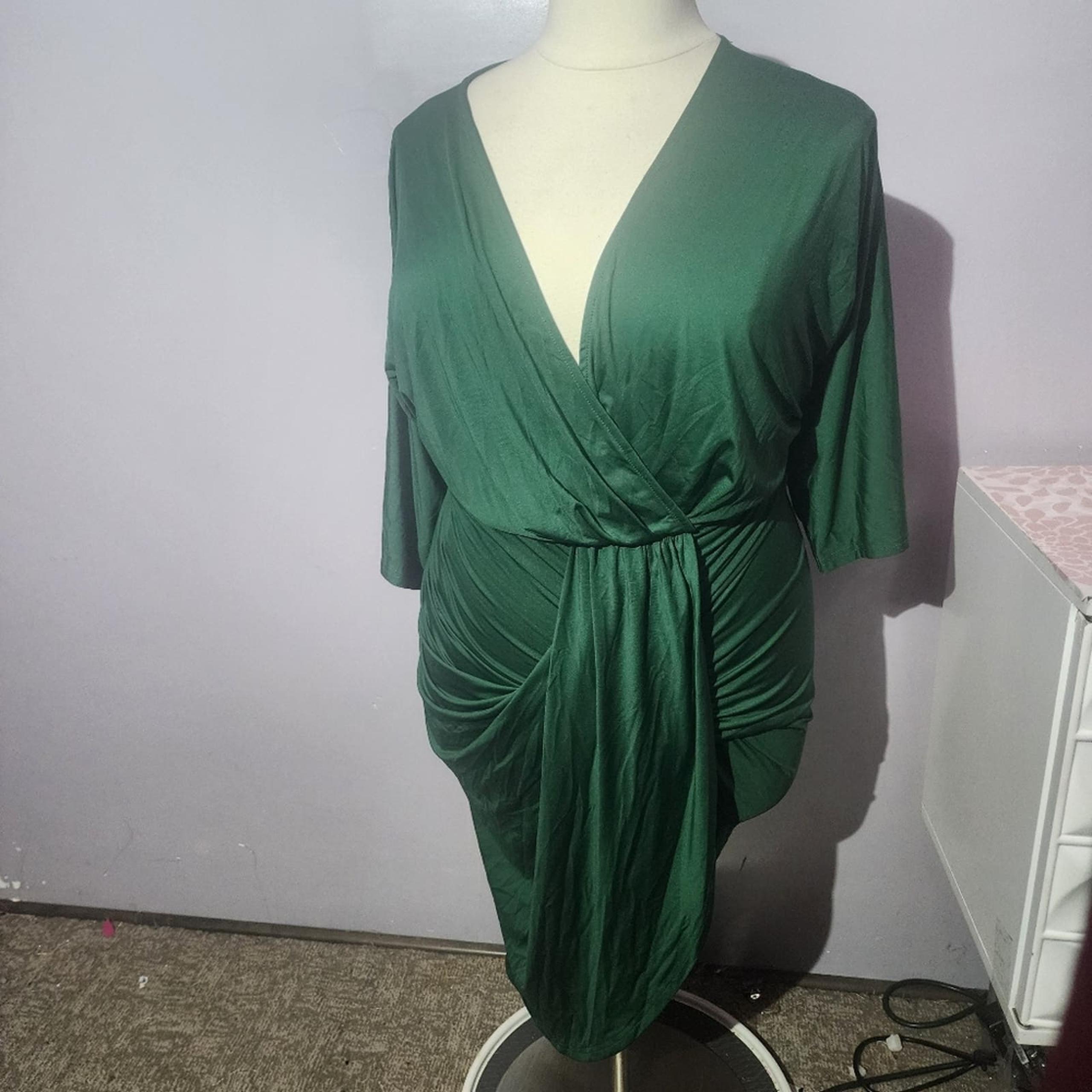 Baltic Born Mimi Midi Dress Hunter Green Smooth Stretch Women’s Plus size 1x