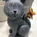 Solar Cat Outdoor Statues for Garden: Outside Decor with Butterfly Clearance