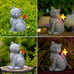 Solar Cat Outdoor Statues for Garden: Outside Decor with Butterfly Clearance
