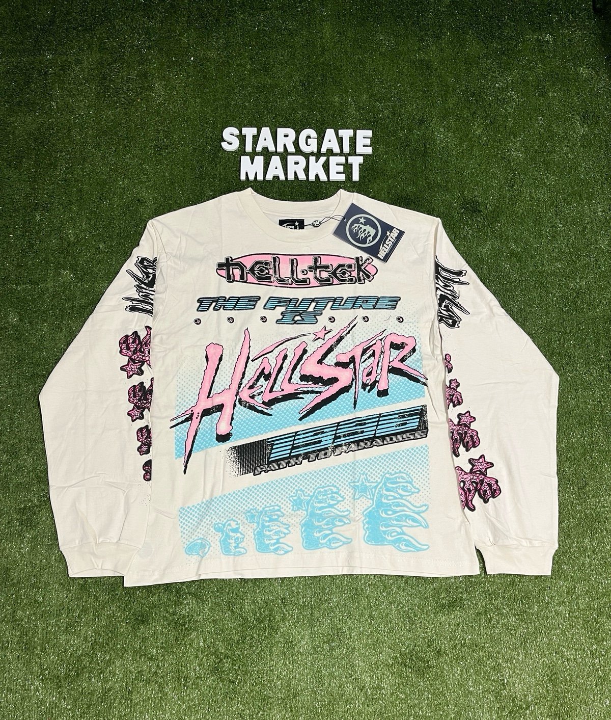 AUTHENTIC Hellstar path to paradise glitch capsule 10 size large Long Sleeve tee