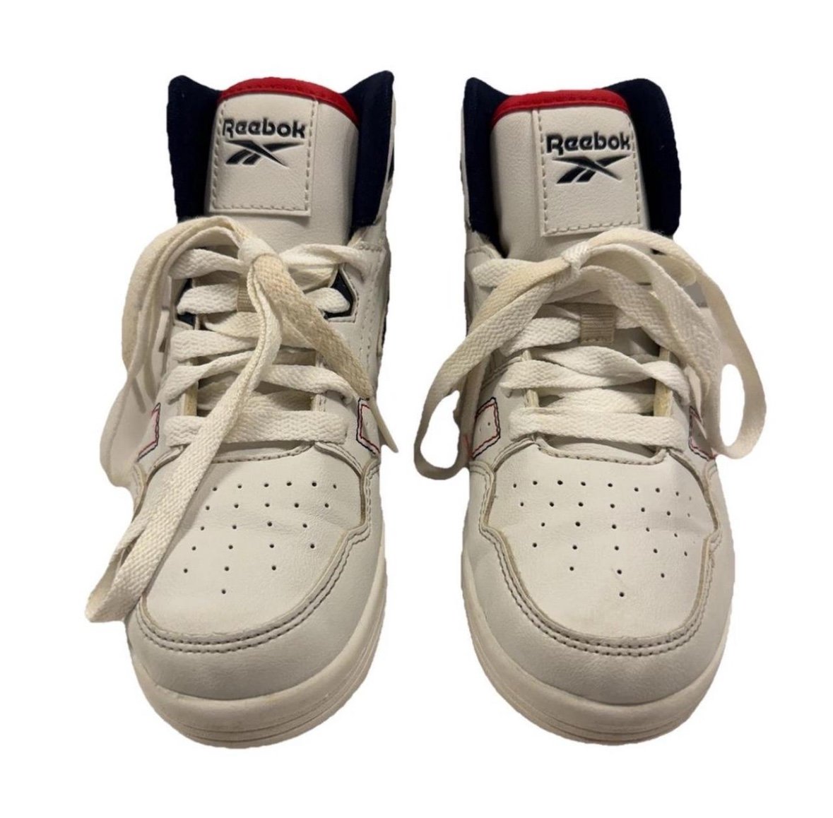 Reebok Youth Sneakers Size 1K High Top Trainers Red White Blue