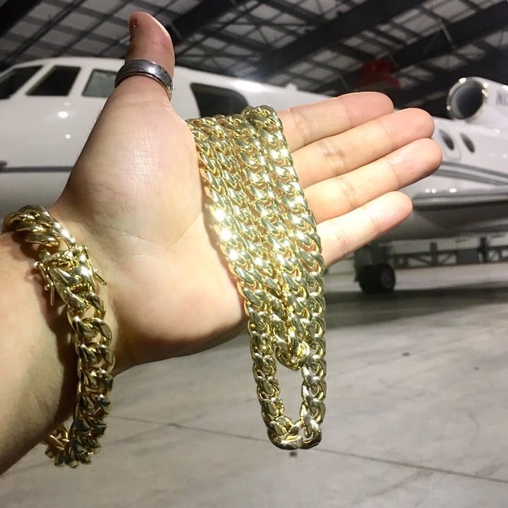 CUBAN LINK 18K GOLD NEW CHAIN ITALY