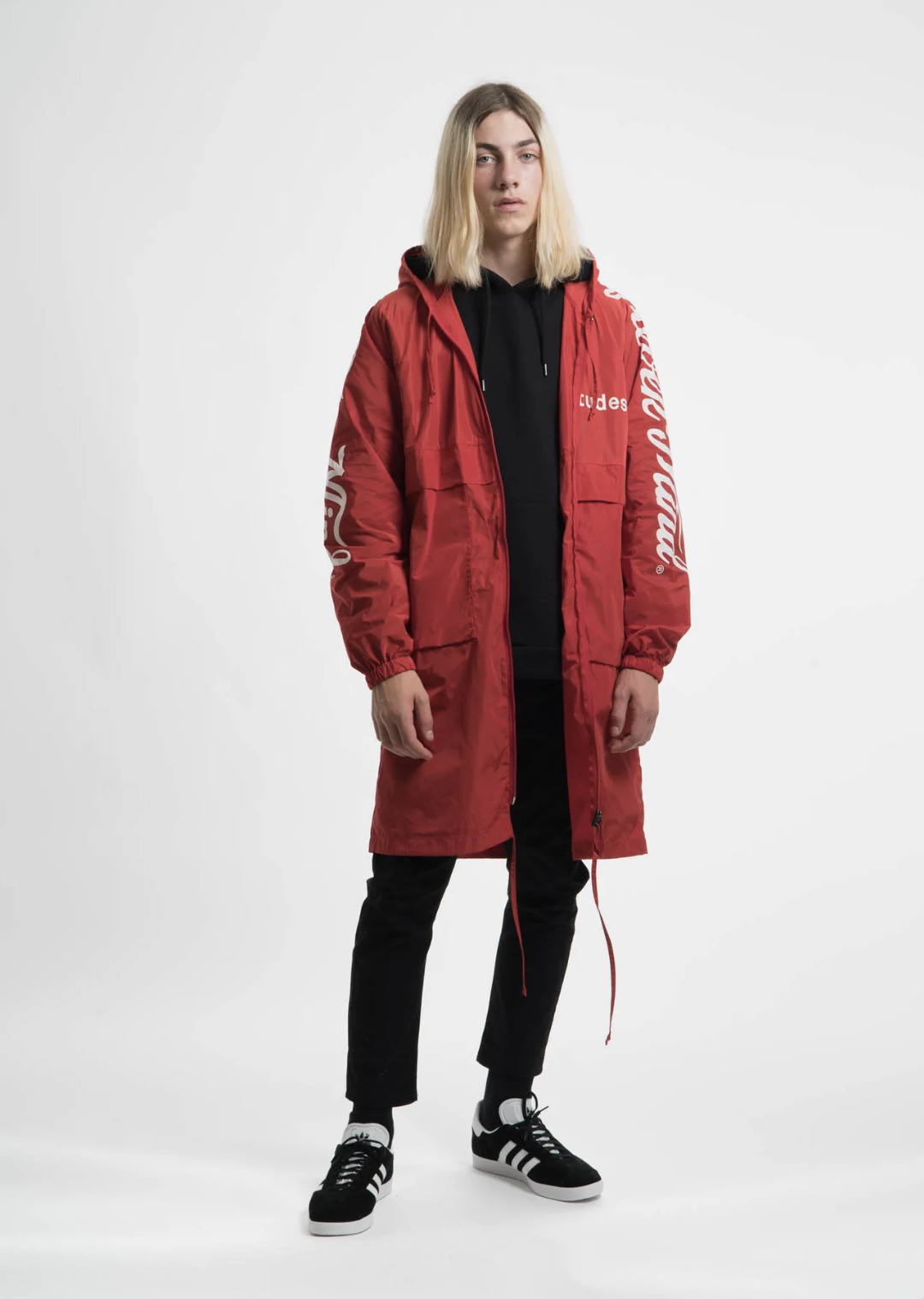 Etudes Studio Red Memory Tech Long Hooded Windbreaker
