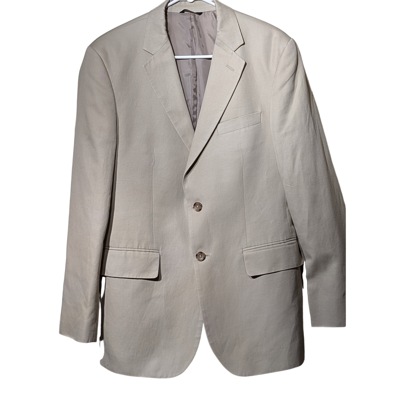 Banana Republic Men's Made in Egypt Tan Cotton Linen Blend Sports Coat Size 38R