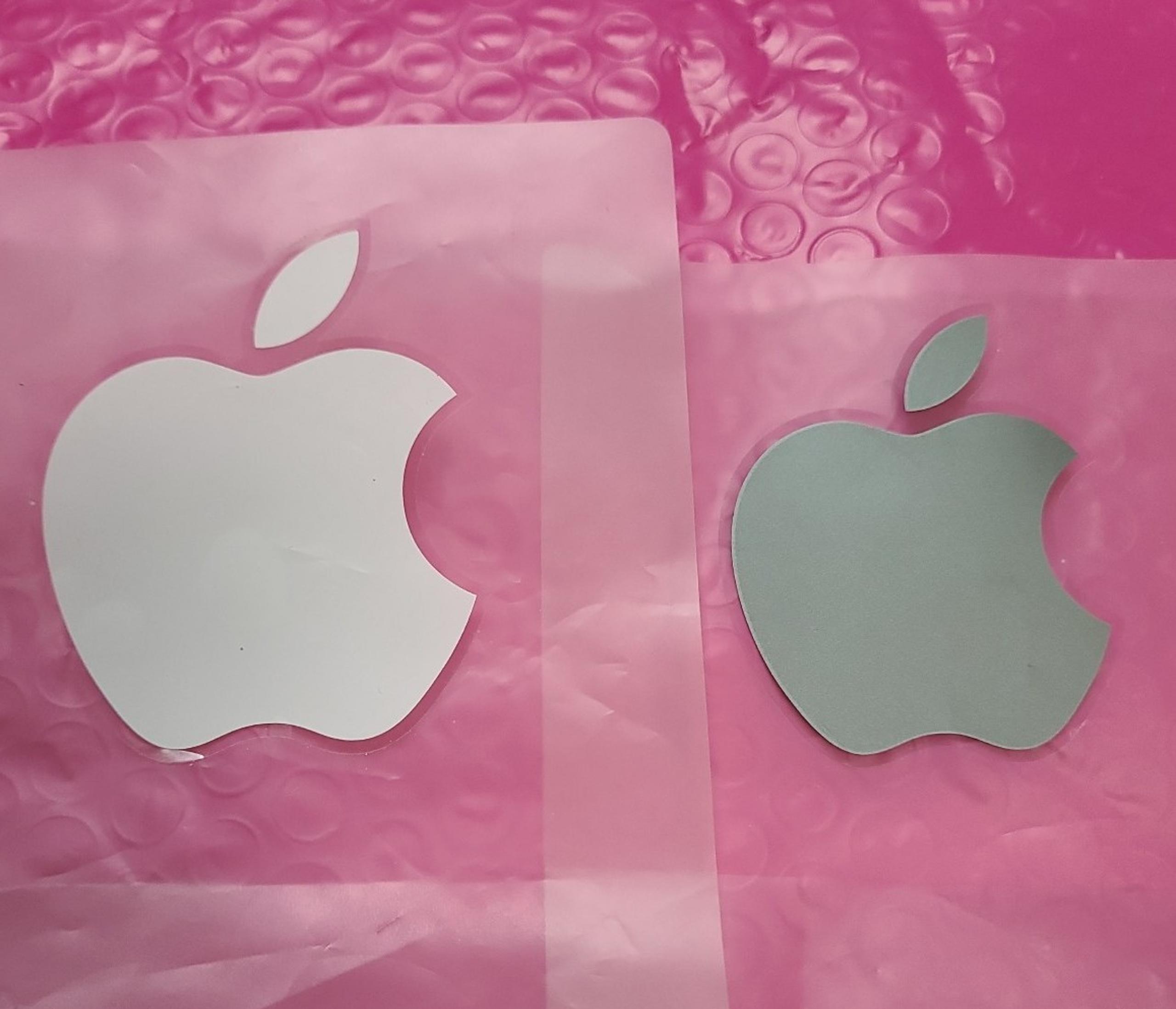 2 Original Authentic Apple Logo Stickers