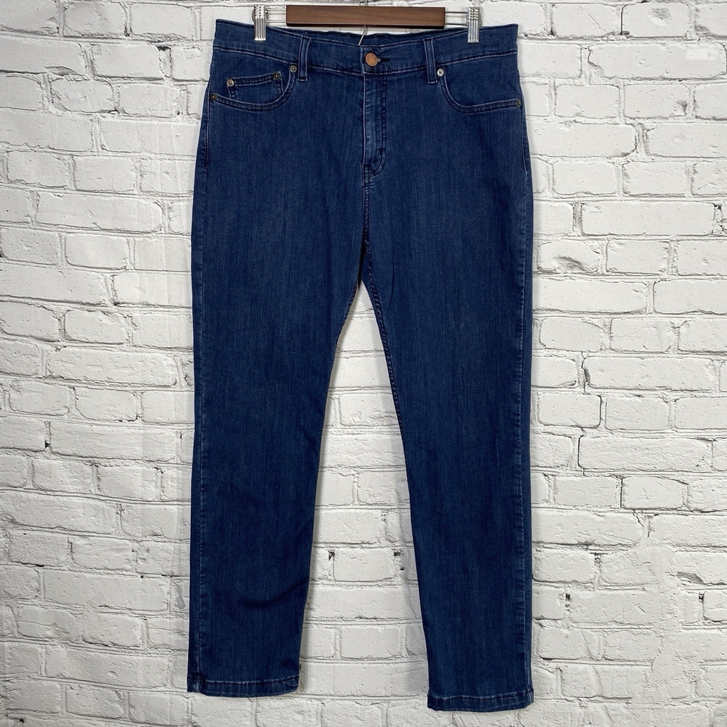 Mugsy Studio Blue Jeans Men's 34x29 FLX3NSB Slim Straight Dark Wash Stretch