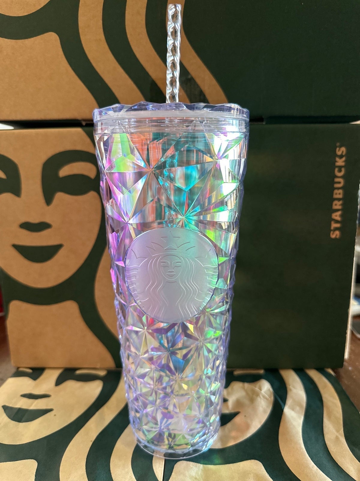 Starbucks Tumbler White Diamond Prism Unicorn - Holiday 2023 - Venti 24oz