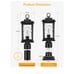 Outdoor Post Lantern Light Fixture with Pier Mount Base, Dusk to Dawn Black 2 Pa