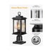 Outdoor Post Lantern Light Fixture with Pier Mount Base, Dusk to Dawn Black 2 Pa