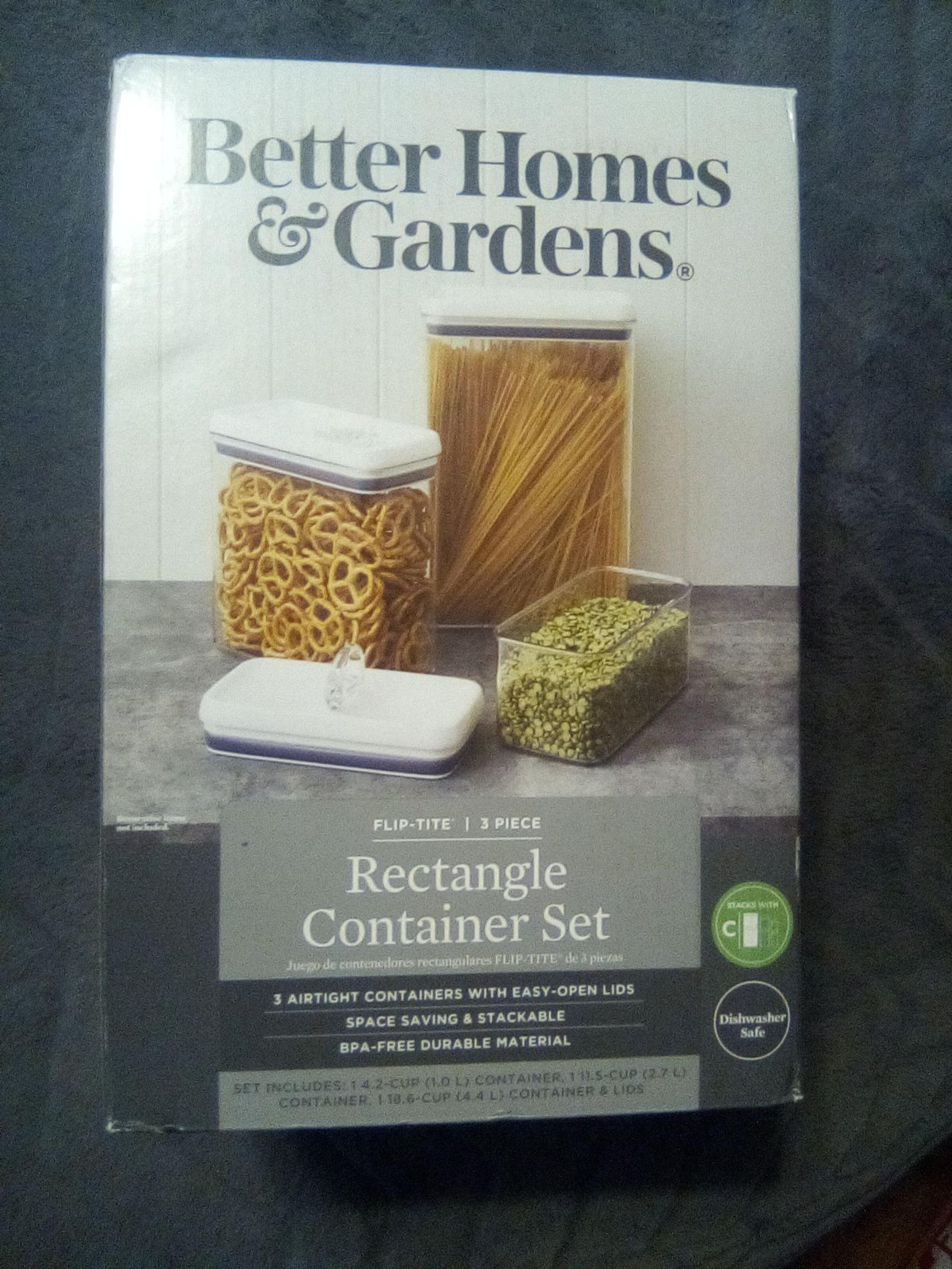NIB BH&G RECTANGLE CONTAINER SET OF 3