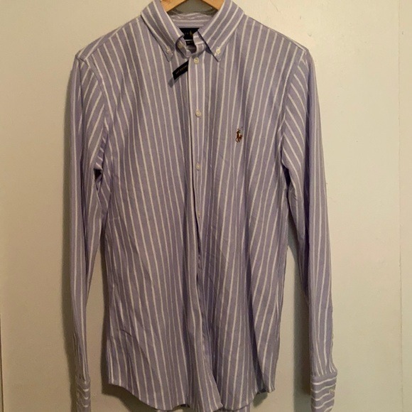 Ralph Lauren NWT Striped Cotton Knit Oxford Shirt