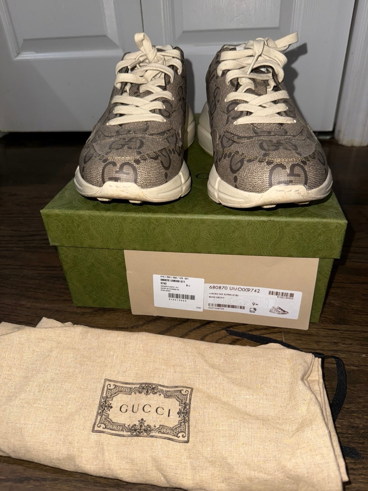 Gucci Rhyton 100 Beige/Ebony GG Supreme Canvas Sneakers