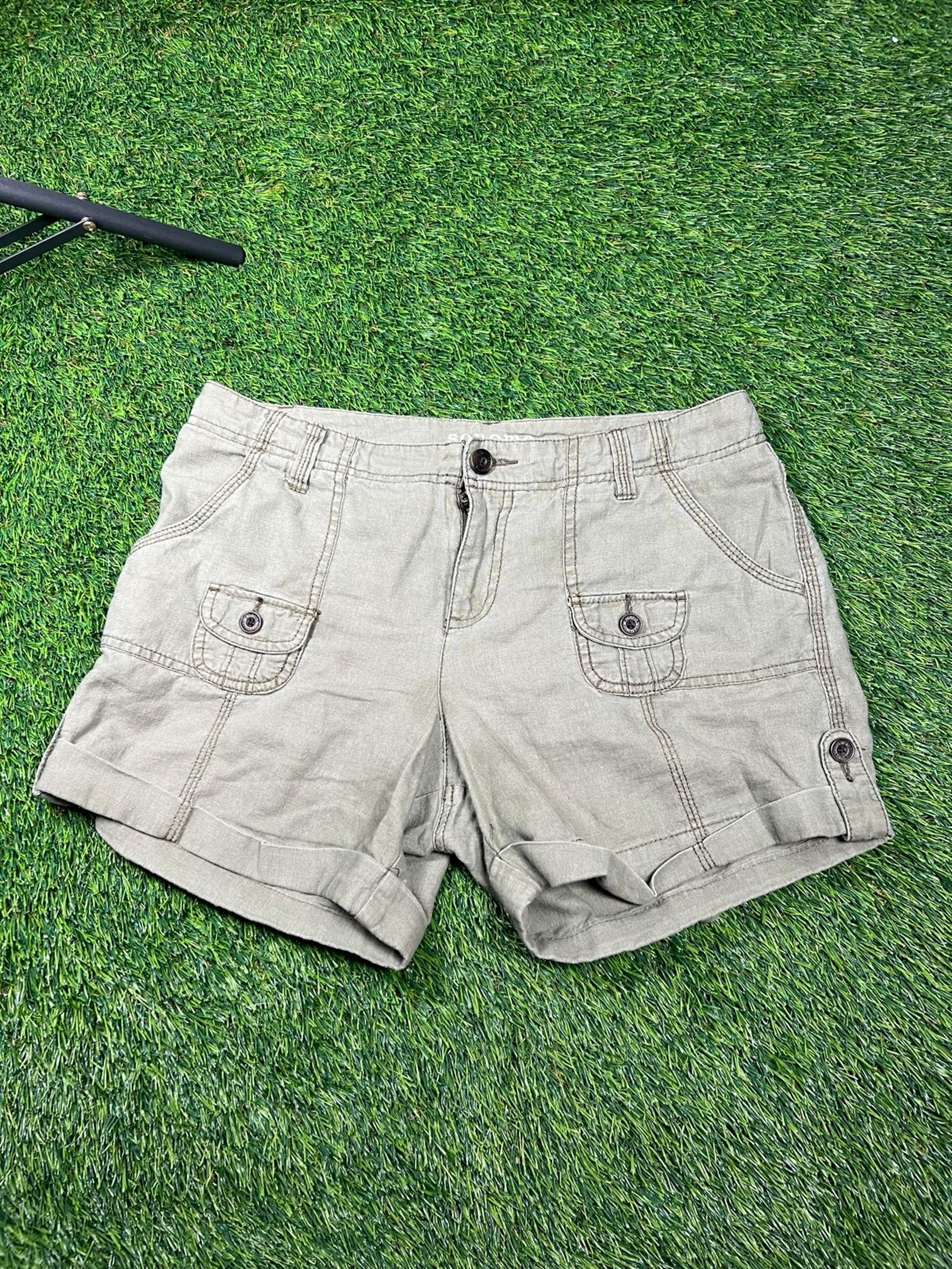 Sonoma Goods for Life Mid Rise Olive Green Utility Shorts size 6