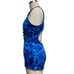 Vintage Maxine Of Hollywood Womens Blue Printed Button Swimsuit