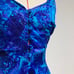 Vintage Maxine Of Hollywood Womens Blue Printed Button Swimsuit
