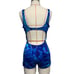 Vintage Maxine Of Hollywood Womens Blue Printed Button Swimsuit