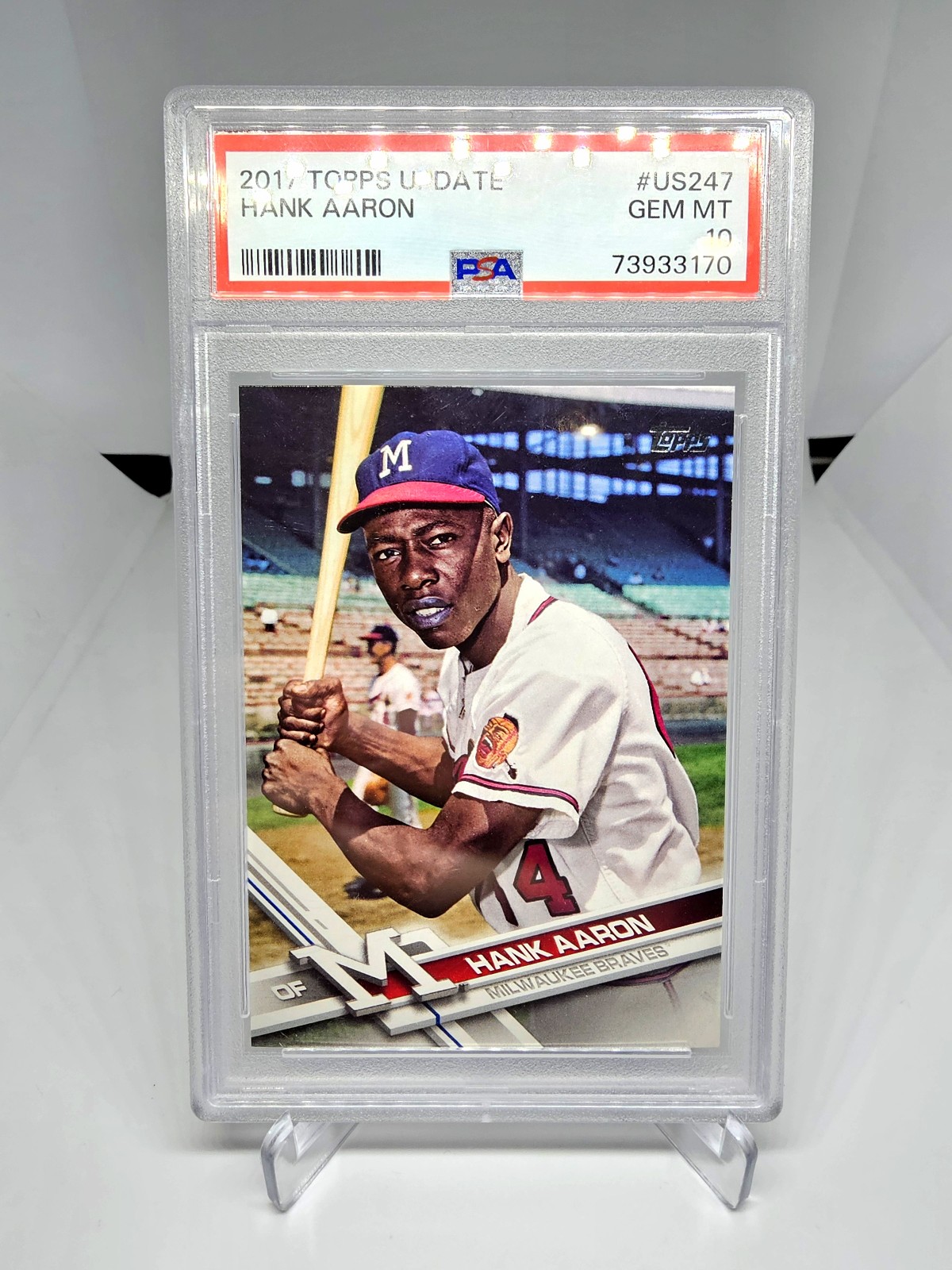 Hank Aaron Braves 2017 Topps Short Print SP PSA 10