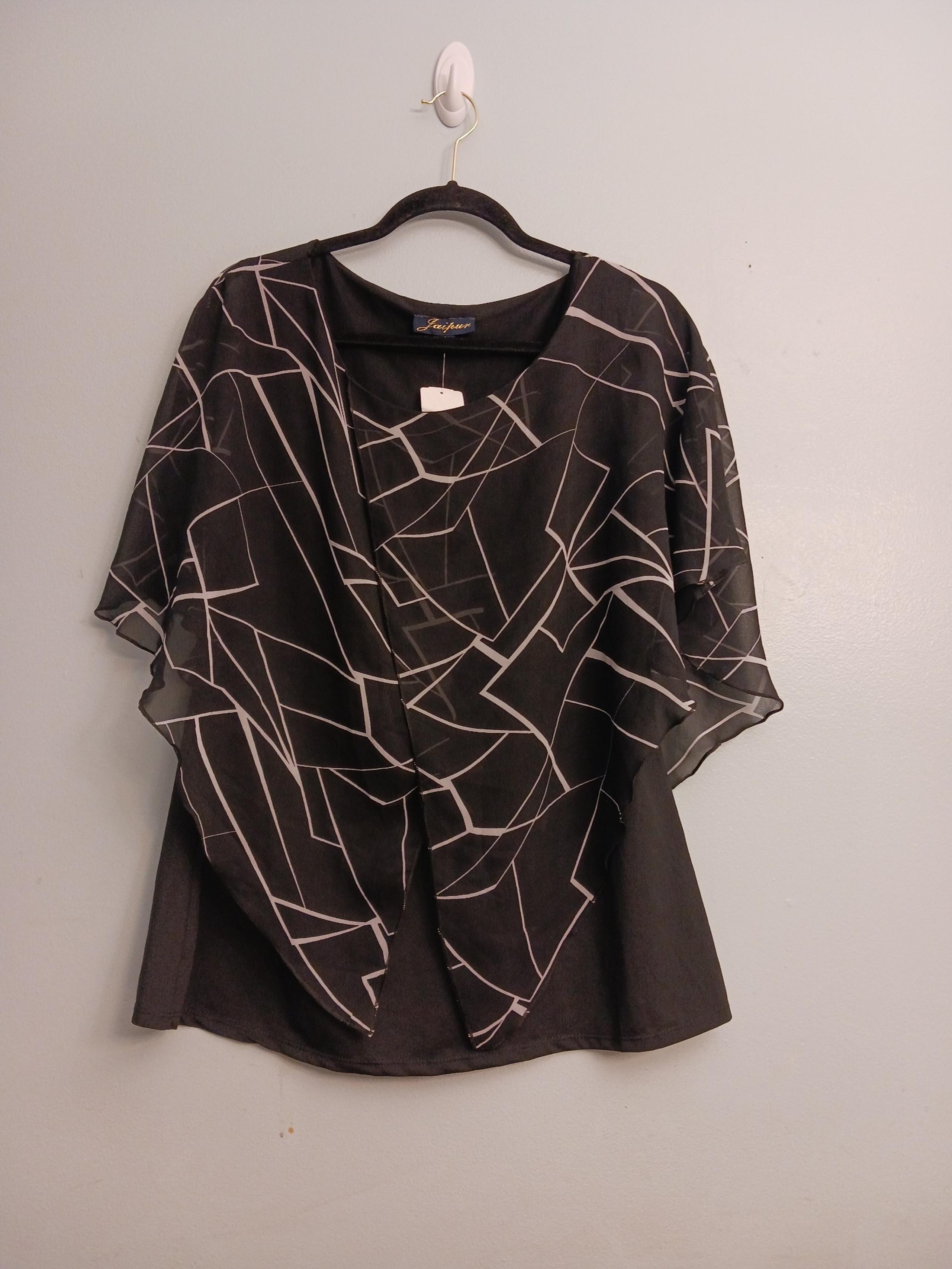 Jaipur size Large women's black and white sheer overlay with tank top .