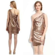 Alexis Admor Gold Brown Sequin Cocktail Dress New with tags Size Medium