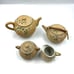 Antique Meiji Period Tea Set 4 Pieces Shark Skin Moriage Porcelain Cream Sugar