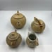 Antique Meiji Period Tea Set 4 Pieces Shark Skin Moriage Porcelain Cream Sugar