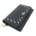 Coach Women's Flap Phone Crossgrain Leather Wallet w/ Studs - Black