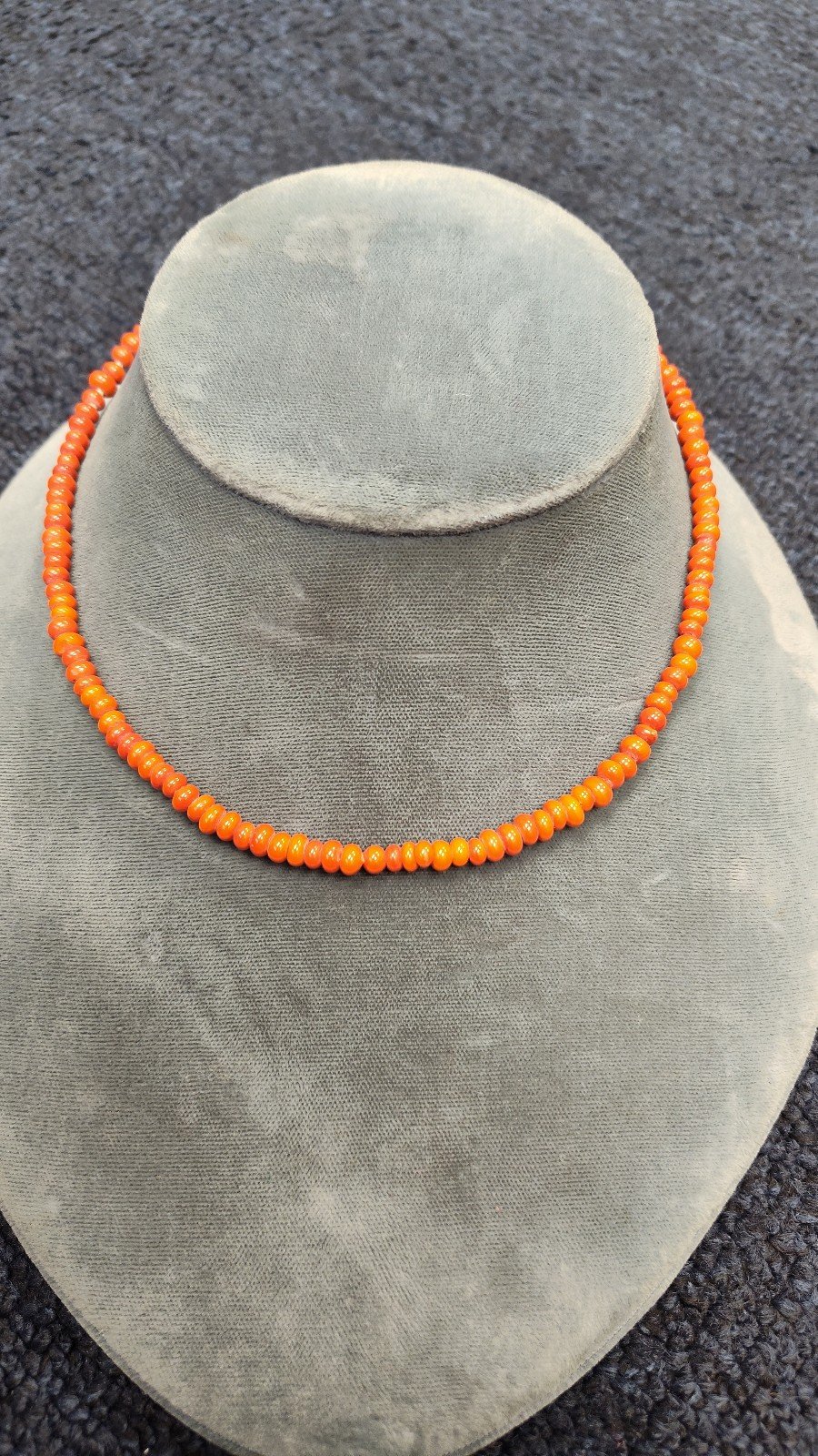 Vintage handmade orange African glass trade Bead choker necklace